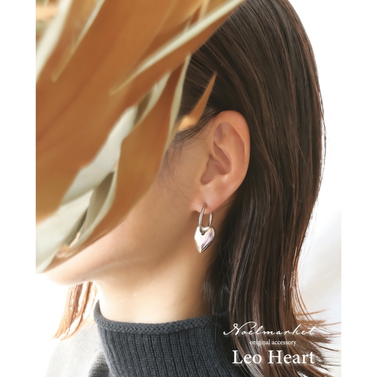 VOLUME SILVER HEART PIERCE ／ ボリュームシルバーハートピアス