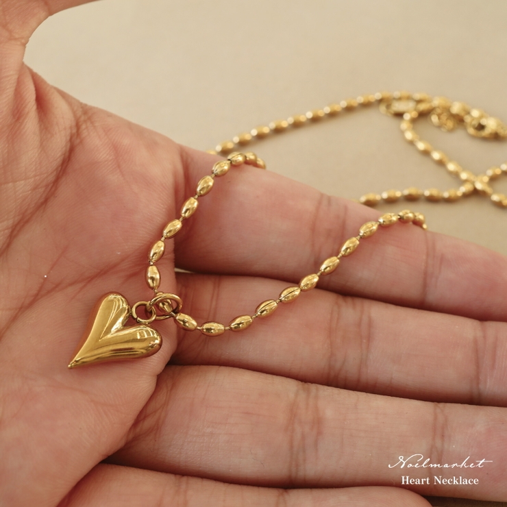 ネックレス 金属アレルギー対応 つけっぱなし ハート ステンレス バイカラー | Noelmarket | 詳細画像16 