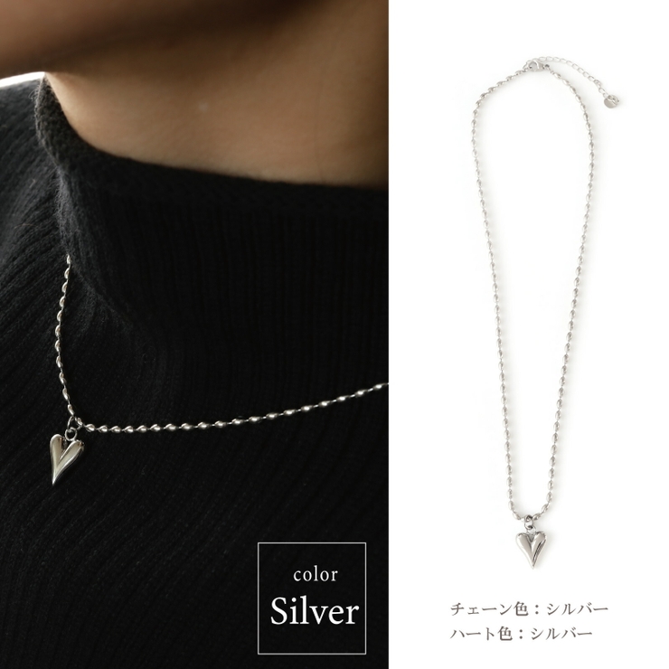 ネックレス 金属アレルギー対応 つけっぱなし ハート ステンレス バイカラー | Noelmarket | 詳細画像10 