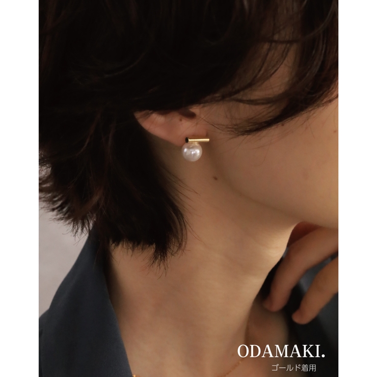 パール ピアス 18金