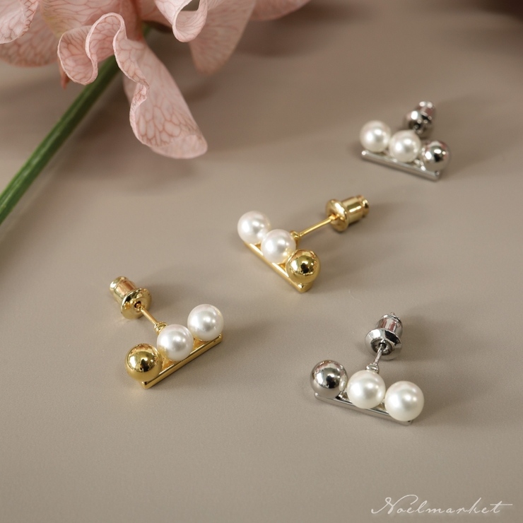 ピアス 金属アレルギー対応 つけっぱなし 小ぶり パール 18k シルバー