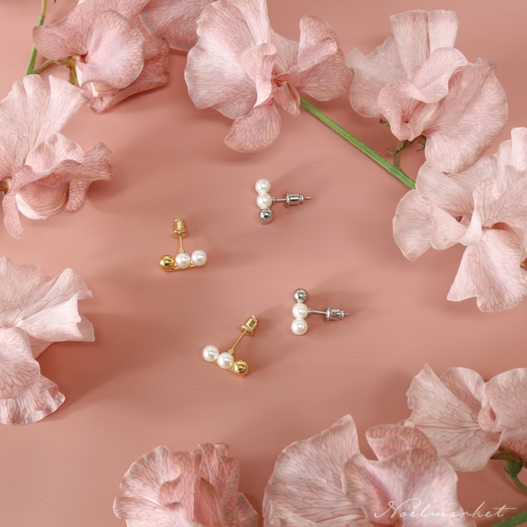 ピアス 金属アレルギー対応 つけっぱなし 小ぶり パール 18k シルバー | Noelmarket | 詳細画像5 