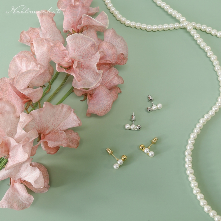 ピアス 金属アレルギー対応 つけっぱなし 小ぶり パール 18k シルバー | Noelmarket | 詳細画像8 
