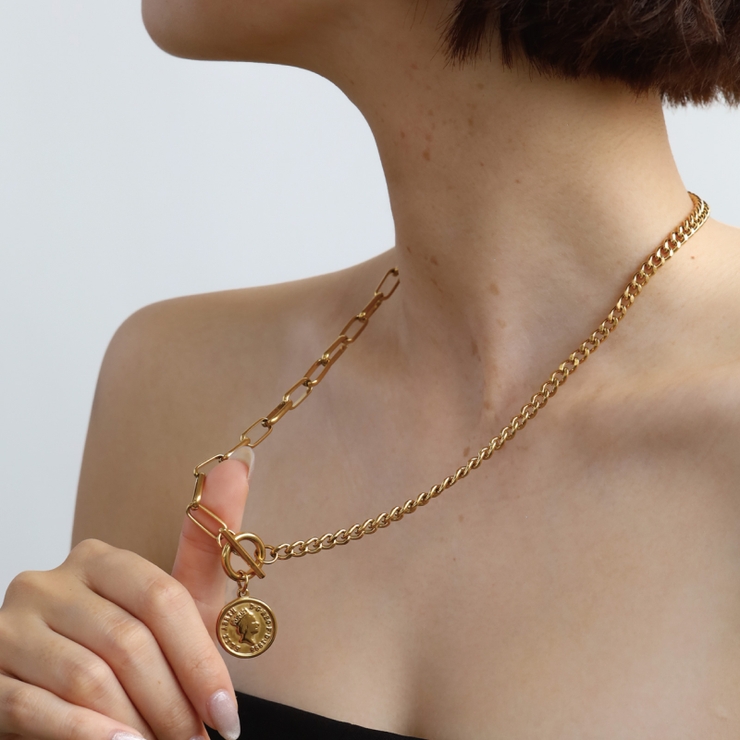 ネックレス コインネックレス 金属アレルギー対応 つけっぱなし ステンレス | Noelmarket | 詳細画像2 