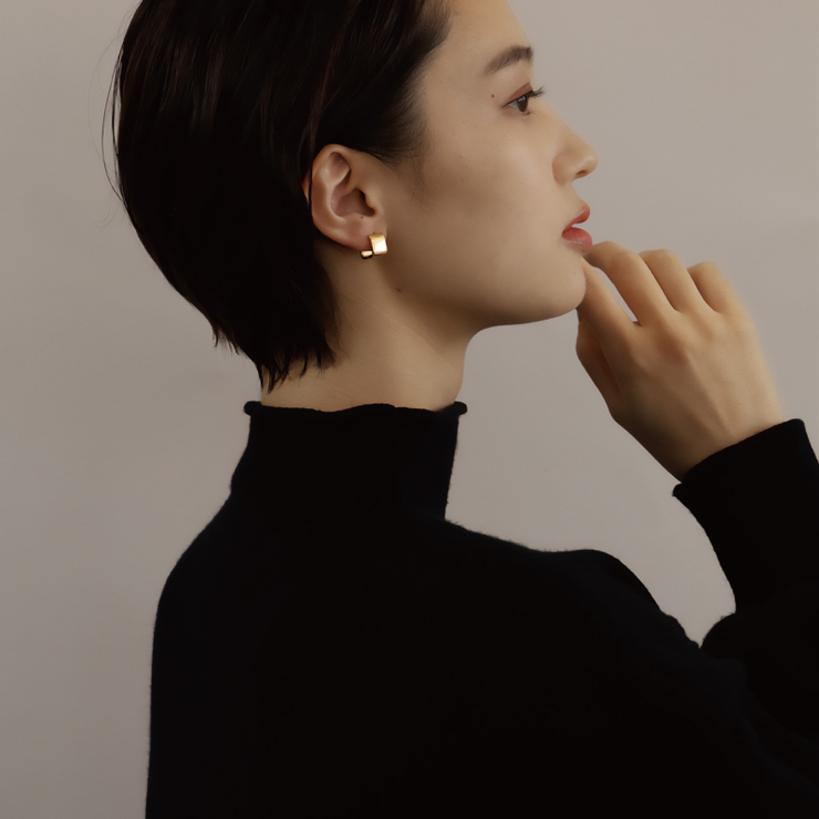 ピアス 金属アレルギー対応 つけっぱなし シンプル 18k 小さめ キューブ | Noelmarket | 詳細画像13 