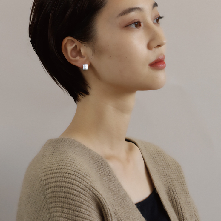 ピアス 金属アレルギー対応 つけっぱなし シンプル 18k 小さめ キューブ | Noelmarket | 詳細画像9 