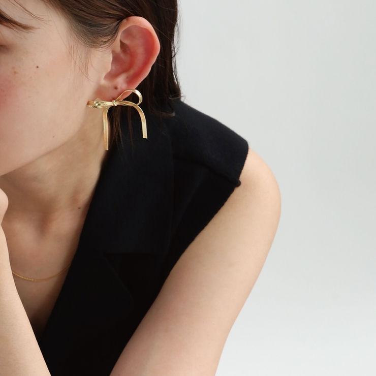 ピアス リボン 韓国 シルバー925 レディース | Noelmarket | 詳細画像4 