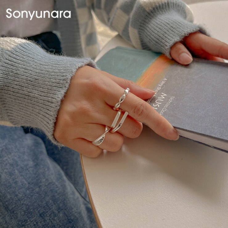 SONYUNARA3セットシルバーリング韓国 韓国ファッション リング 喜ばれる誕生日プレゼント 『1年保証』 指輪