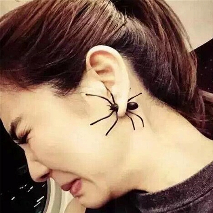 爆売り 蜘蛛 スパイダー モノクロ 韓国ファッション ピアス