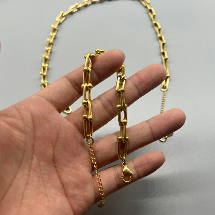 サージカルステンレスUチェーンブレスレット レディース メンズ | SLENDER | 詳細画像11 