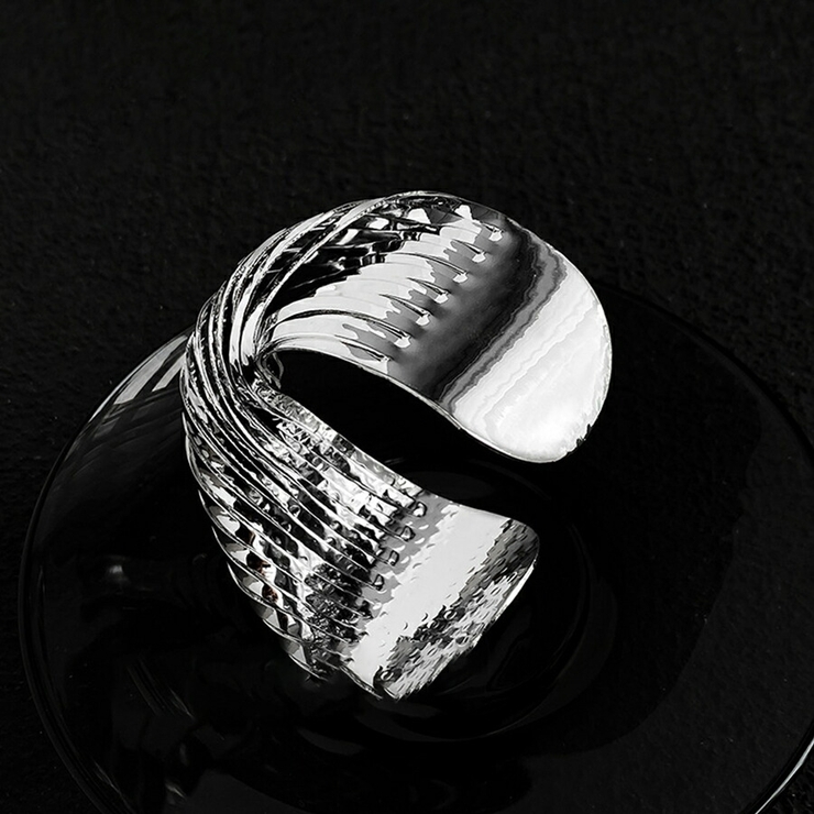 シルバーデザインボリュームバングル レディース 存在感抜群 | SLENDER | 詳細画像4 