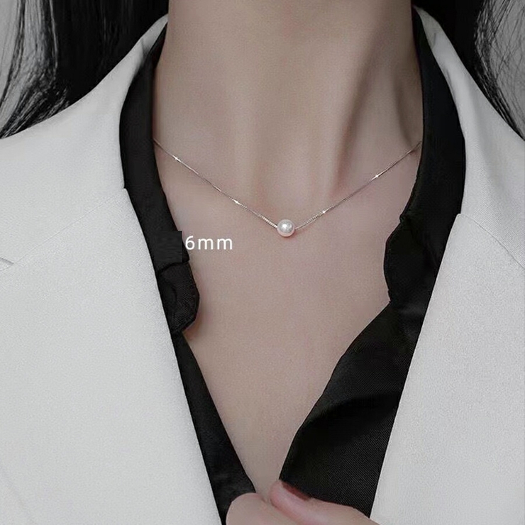 一粒パールネックレス 6mm レディース[品番:XL000003020 一粒パールネックレス 6mm レディース[品番:XL000003020