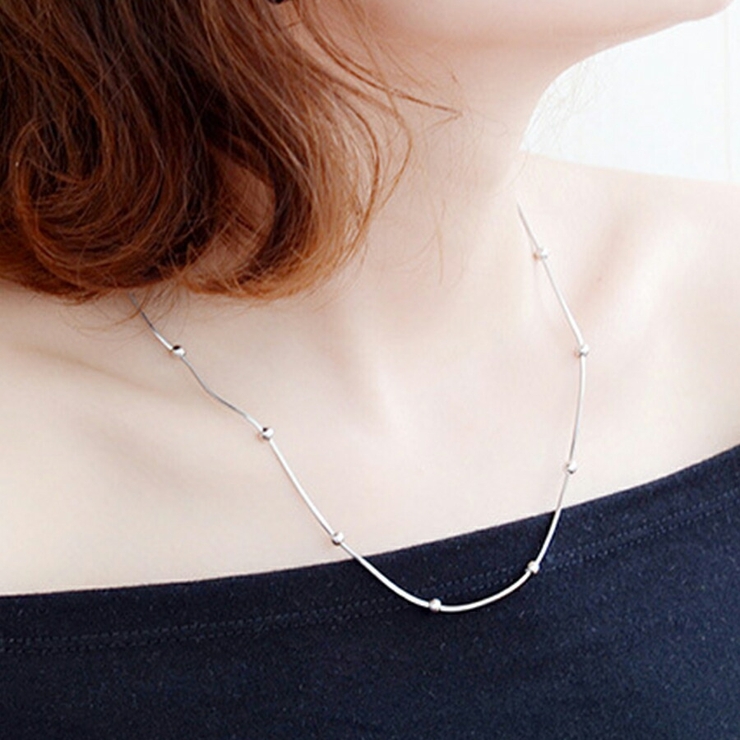 ボールチェーンネックレス レディース おしゃれ | SLENDER | 詳細画像1 