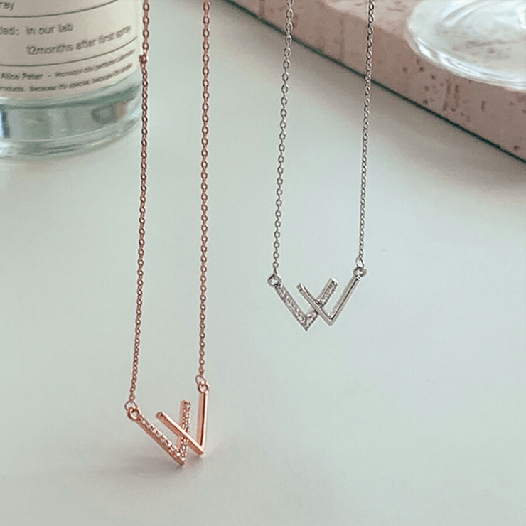 ダブルVネックレス Wネックレス 大人[品番：XL000002488]｜SLENDER