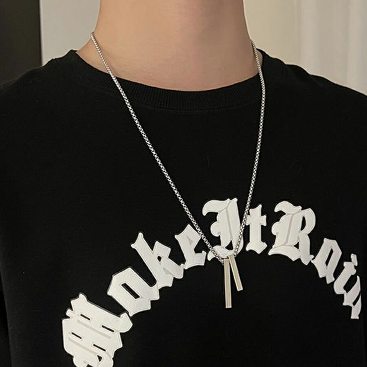 【おまけ付】 ステンレスストレートバーネックレス レディース[品番 シルバー アクセサリー