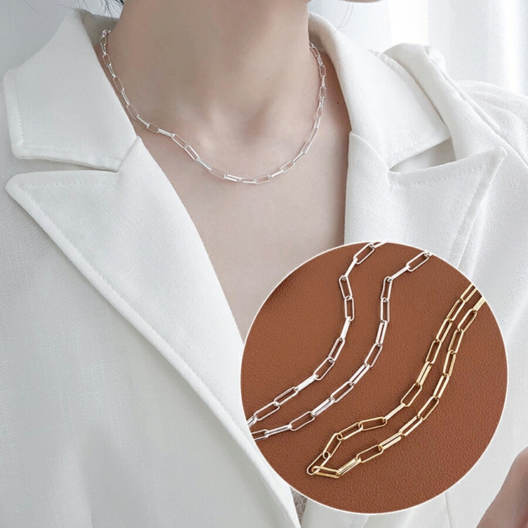 レオンチェーンネックレス シルバー ゴールド[品番：XL000002829