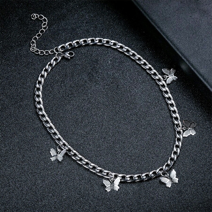 シルバー | バタフライチャームチェーンネックレス 蝶々 シルバー | SLENDER
