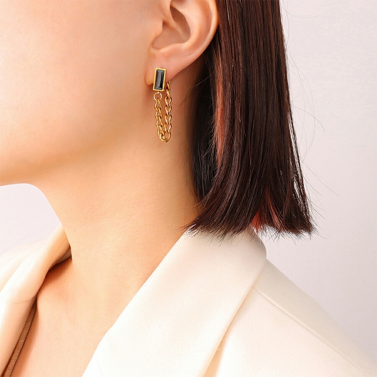 ★agnes b.★レディース ツートーン チェーン ピアス/送料込 ☆agnes b.☆レディース ツートーン チェーン ピアス/送料込