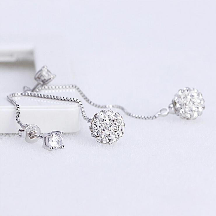 ビジューボールロングキャッチピアス レディース おしゃれ | SLENDER | 詳細画像2 