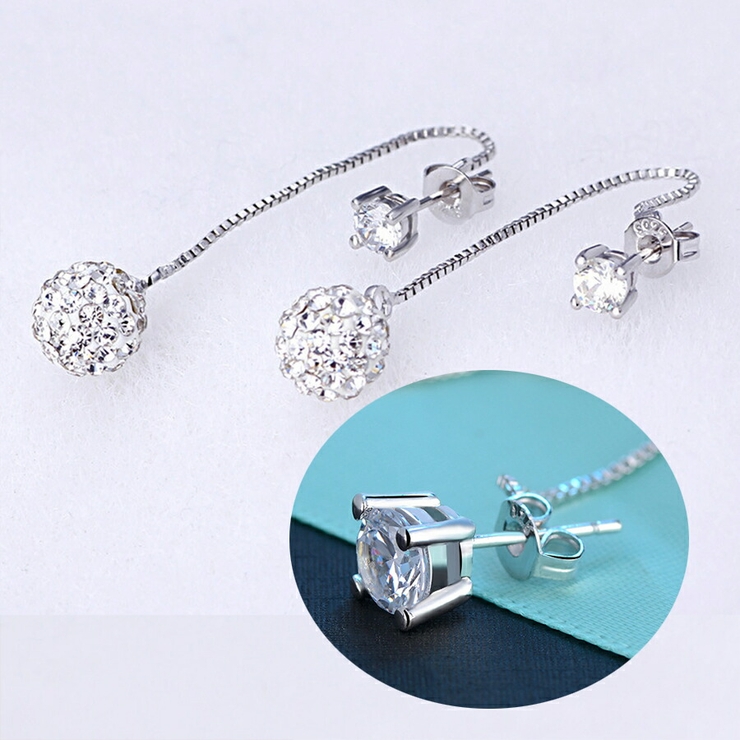 ビジューボールロングキャッチピアス レディース おしゃれ | SLENDER | 詳細画像3 