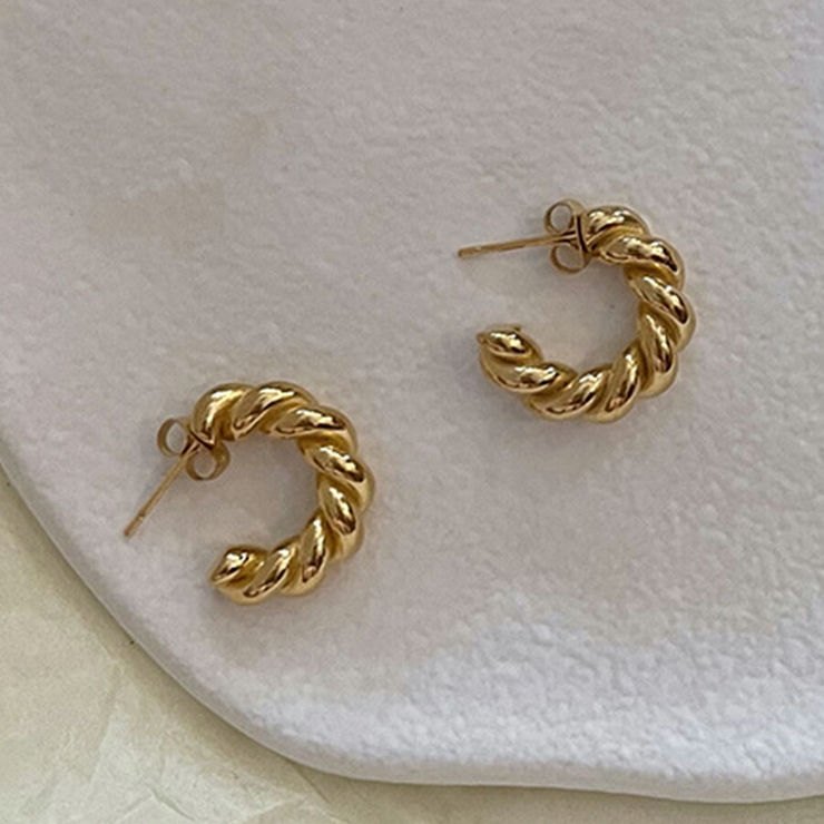 ツイストフープピアス レディース おしゃれ | SLENDER | 詳細画像1 