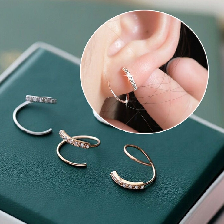 ロールピアス キュービックジルコニア キャッチレス[品番 ロールピアス キュービックジルコニア キャッチレス[品番