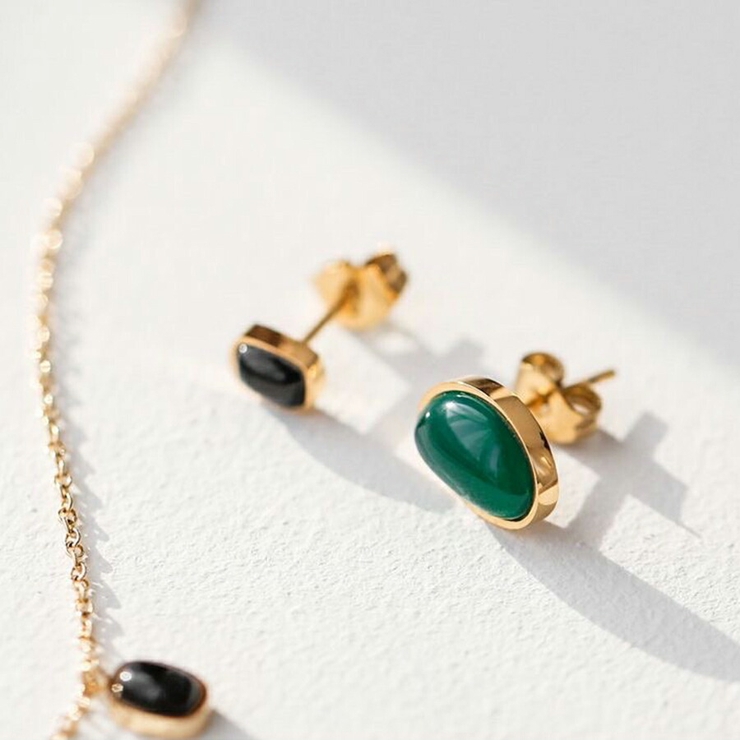 ゴールド | 瑪瑙デザインピアス レディース   SLENDER スレンダ  ap032 | SLENDER