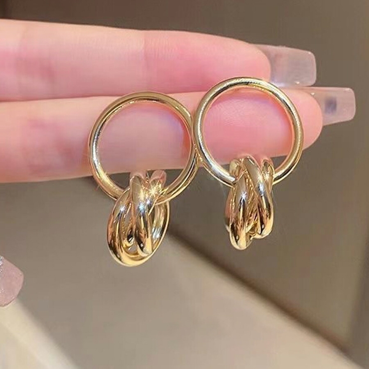 クロススリーリングメタルピアス 存在感抜群 パーティー | SLENDER | 詳細画像9 