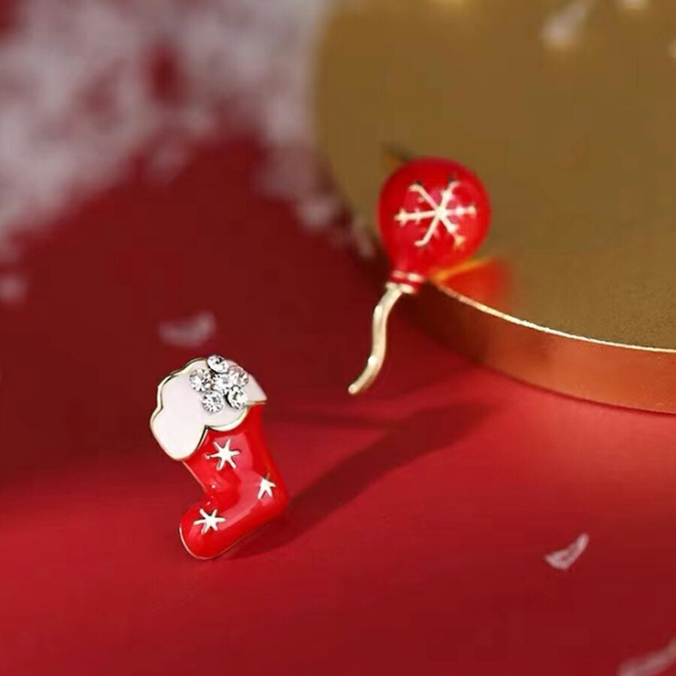 クリスマスモチーフピアス ブーツ シルバー925[品番：XL000002767