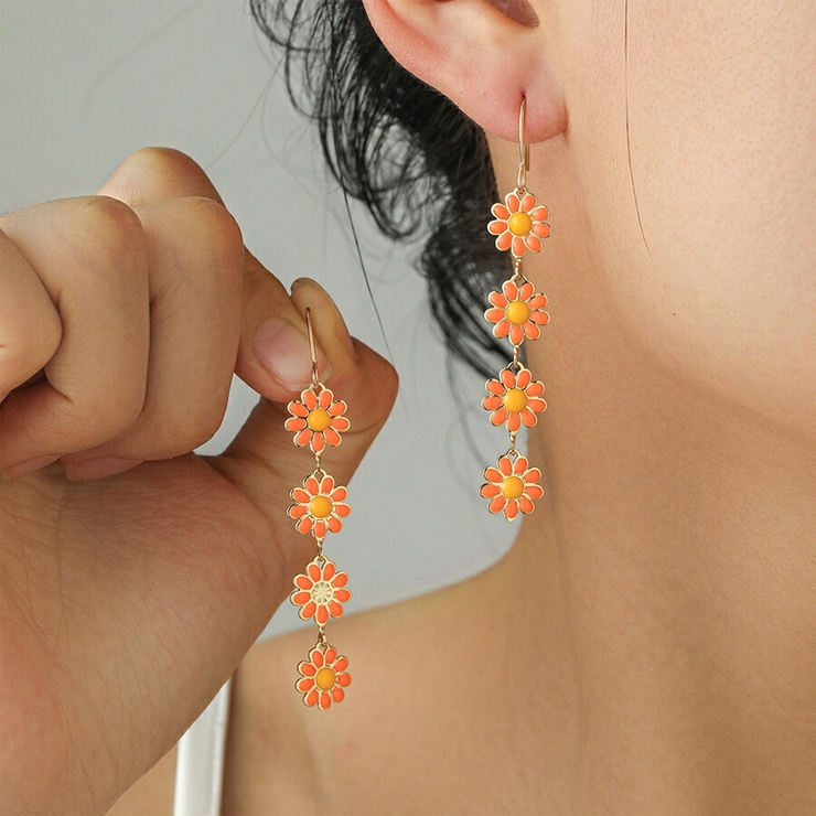 デイジーピアス お花ピアス 韓国ファッション[品番：XL000002593