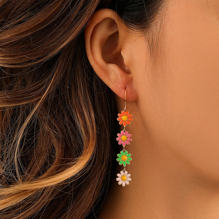 デイジーピアス お花ピアス 韓国ファッション[品番：XL000002593
