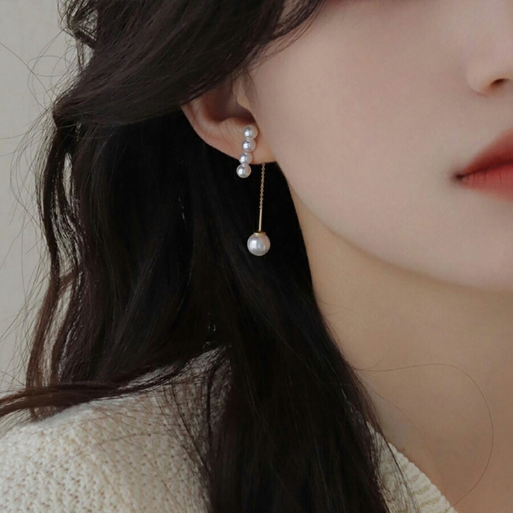 4連パールチェーンピアス パールキャッチ シルバー925[品番