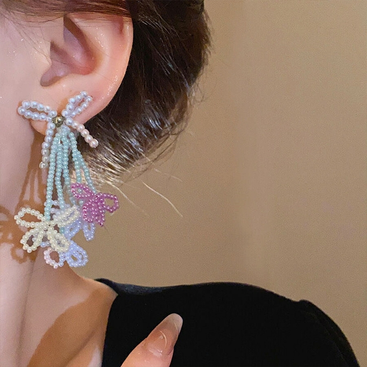 パール＆ビーズデザインピアス 浴衣 イベント | SLENDER | 詳細画像3 