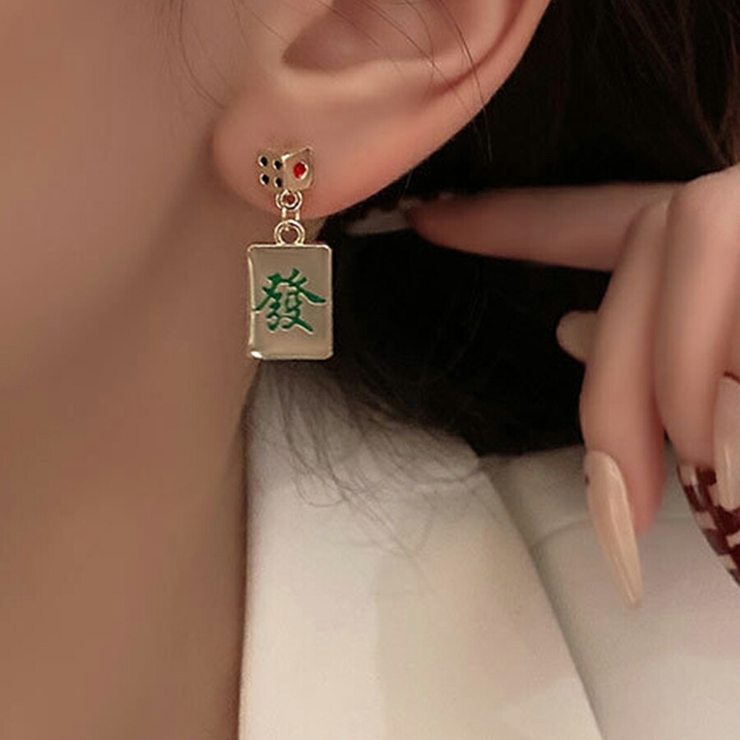 麻雀牌モチーフピアス サイコロ 存在感抜群 | SLENDER | 詳細画像2 