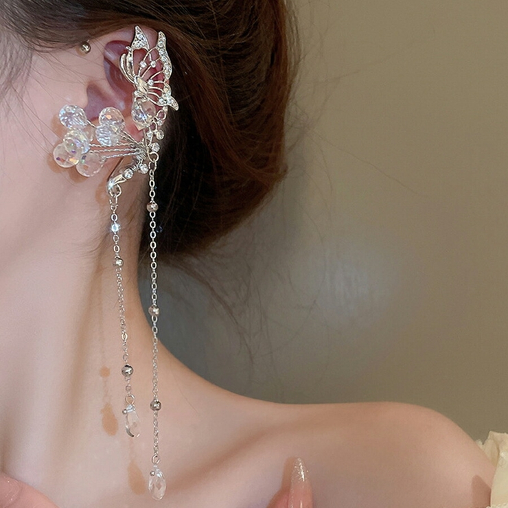 ロングチェーンイヤーカフ 存在感抜群 シルバー | SLENDER | 詳細画像2 