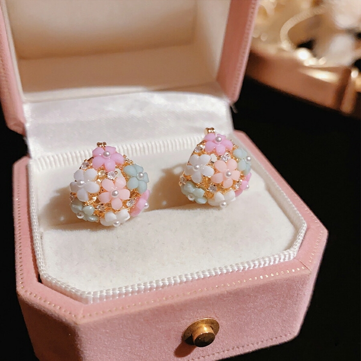 フラワーボールバスケット型ピアス ゴールド パーティー | SLENDER | 詳細画像3 