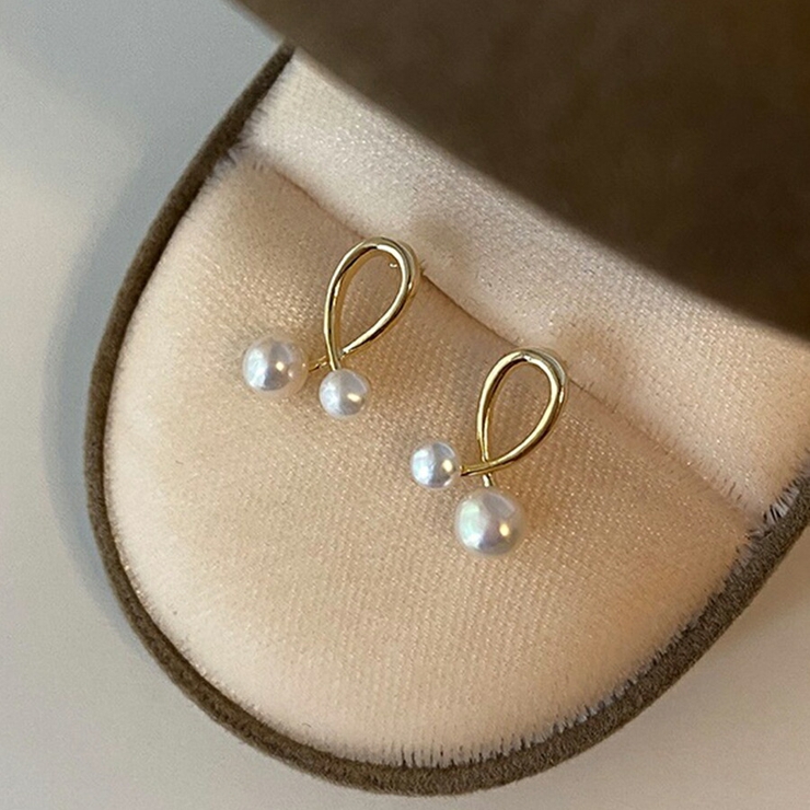 クロスデザインミニパールピアス さくらんぼ ゴールド | SLENDER | 詳細画像2 