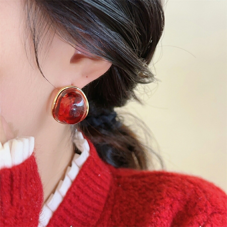 デザインピアス ゴールド×レッド 存在感抜群 | SLENDER | 詳細画像4 