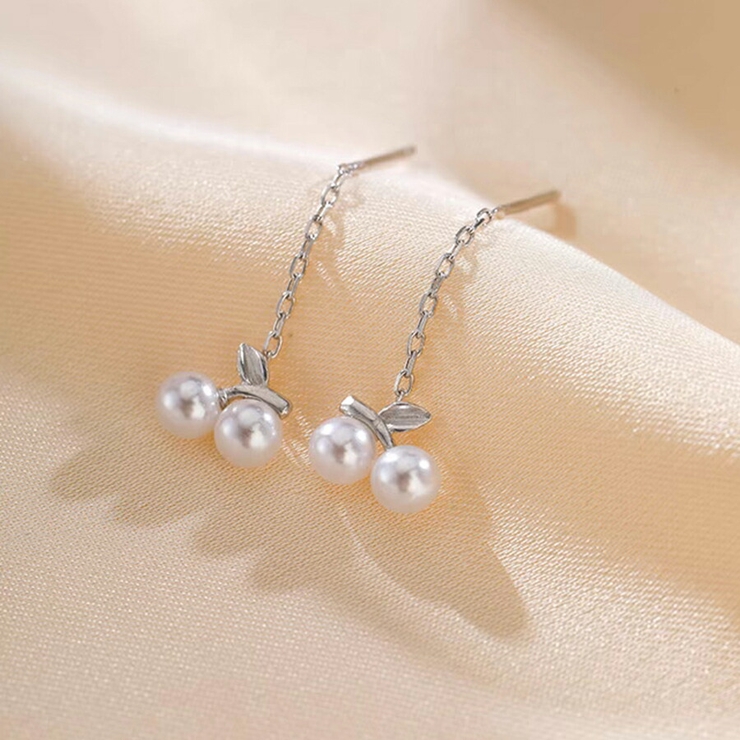 チェリーチェーンピアス さくらんぼモチーフ キャッチレス | SLENDER | 詳細画像2 