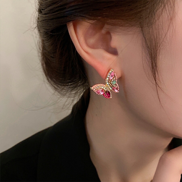 バタフライ ピアス ピンクゴールド monaコレクション バタフライ ピアス ピンクゴールド monaコレクション ピアス18K