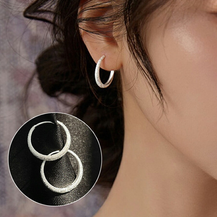 シルバーフープピアス シルバー925 上品 | SLENDER | 詳細画像1