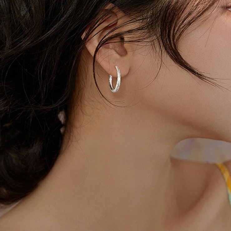 シルバーフープピアス シルバー925 上品 | SLENDER | 詳細画像3