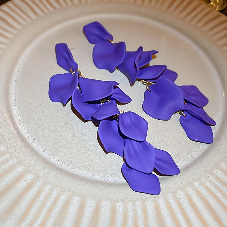 アクリル花びらタッセルピアス パープル イベントパーティー | SLENDER | 詳細画像2 