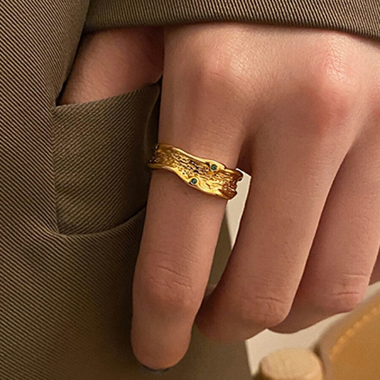 デザインオープンリング シルバー ゴールド | SLENDER | 詳細画像2 