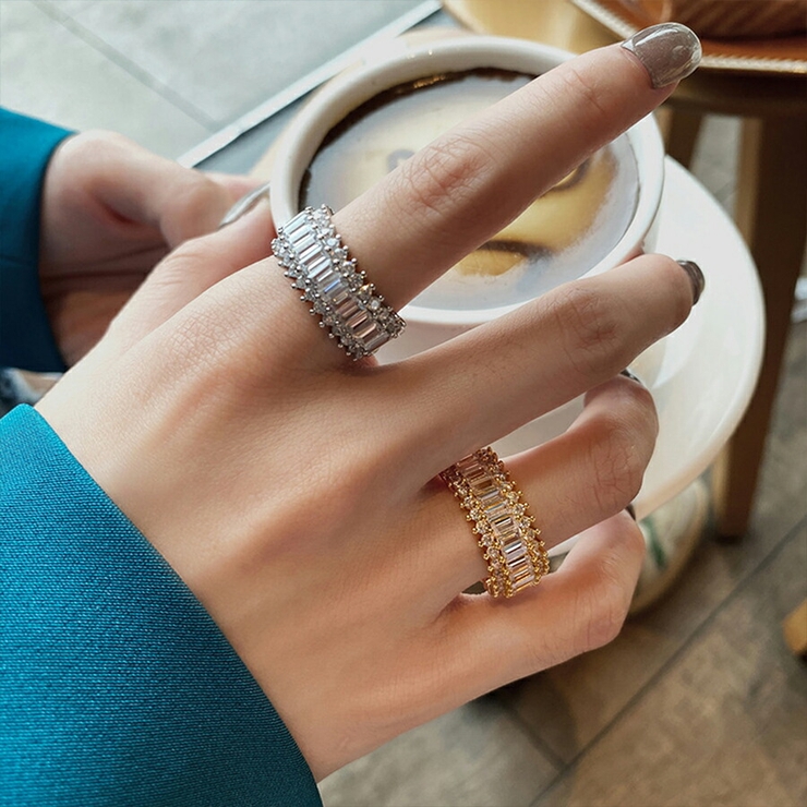 デザインオープンリング シルバー ゴールド[品番：XL000002606