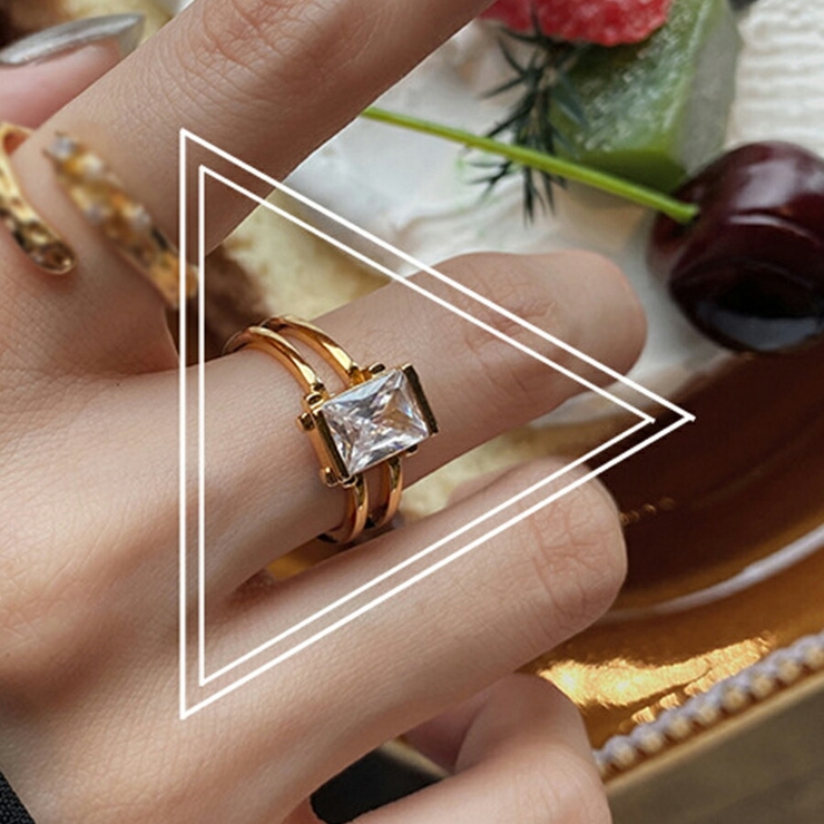 デザインオープンリング ゴールド ジルコニア | SLENDER | 詳細画像2 