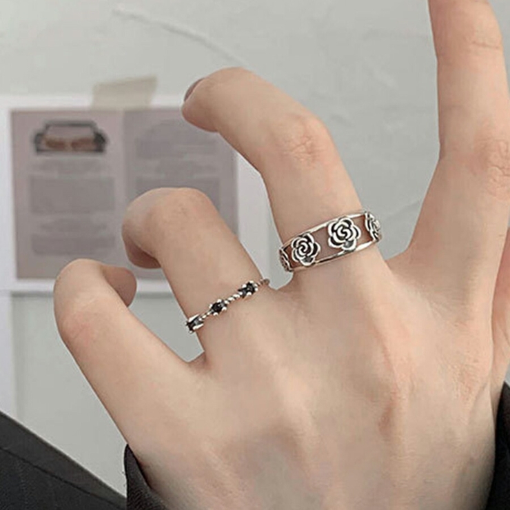 デザインオープンリング シルバー ブラック | SLENDER | 詳細画像3 