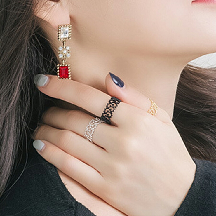 【人気商品！】 デザインオープンリング レースモチーフ[品番 シルバー アクセサリー