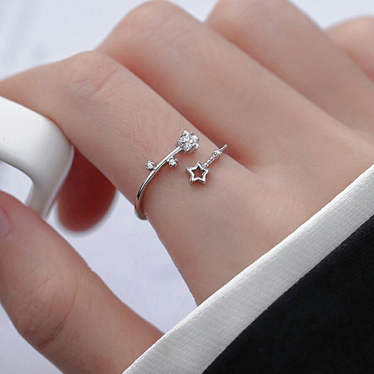 スターデザインオープンリング シルバー925 ワンポイント | SLENDER | 詳細画像4 