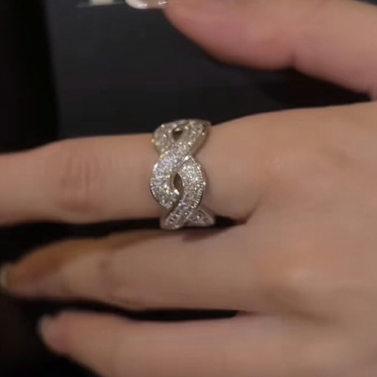 シルバー | デザインオープンリング シルバー ジルコニア | SLENDER